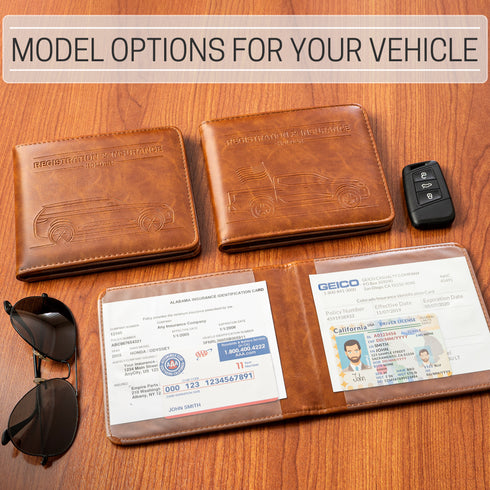 CANOPUS Car Registration and Insurance Holder, Magnetic Closure, Embossed Card Document Holder, Vehicle Glove Box Organizer, Wallet for Auto, SUV, Motorcycle, Truck, Waterproof